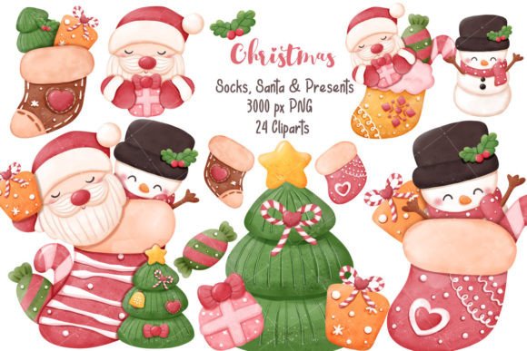 Download Christmas Cute Socks and Decorations - Christmas Collection
