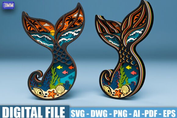 Download Mermaid Tail Multilayer SVG - Multilayer Collection