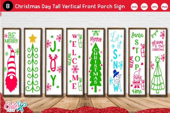 Download Christmas Vertical Front Porch Sign SVG - Christmas Collection