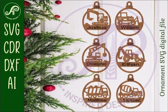 Download Construction Vehicle Christmas Ornament - Christmas Collection
