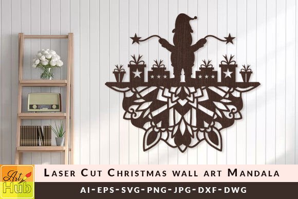 Download Laser Cut Christmas Wall Art Mandala SVG - Christmas Collection