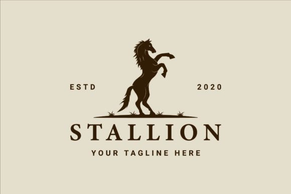 Download Silhouette Horse Jumping Logo Vintage - Premium Resources