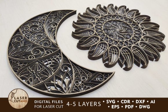 Download Multilayer Cut Files the Sun &amp; the Moon - Premium Resources