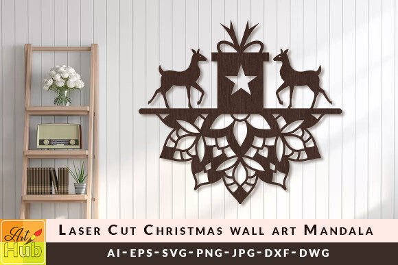 Download Laser Cut Christmas Wall Art Mandala SVG - Christmas Collection