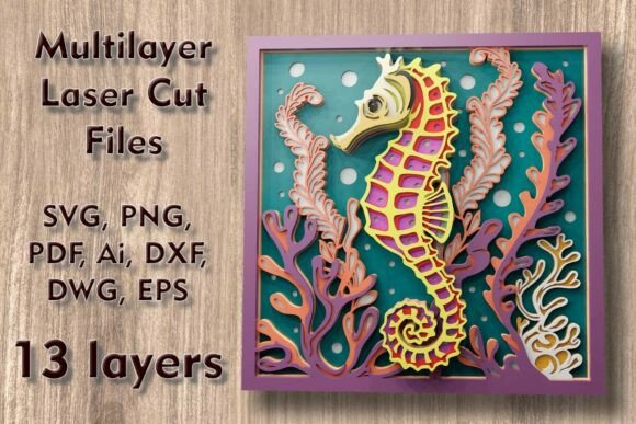 Download Seahorse 3D Multilayer Laser Cut Files - Multilayer Collection