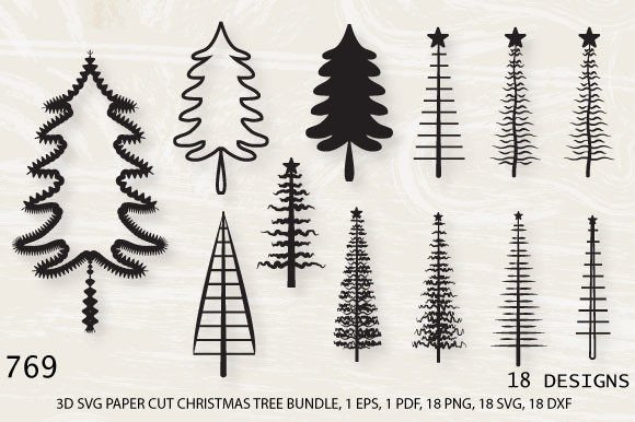 Download Christmas Tree 3d SVG Bundle Paper Cut - Christmas Collection