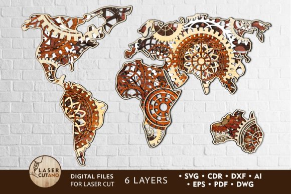Download Multilayer Cut File MAP of GEARS - Premium Resources
