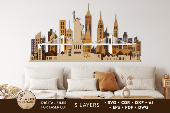 Download New York City Multilayer Laser Cut Files - Premium Resources