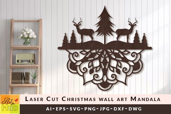 Download Laser Cut Christmas Wall Art Mandala SVG - Christmas Collection