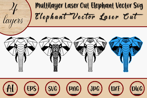 Download Multilayer Laser Cut Elephant SVG - Multilayer Collection