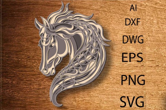 Download Multilayer Horse Laser Cut File 3D Horse - Premium Resources